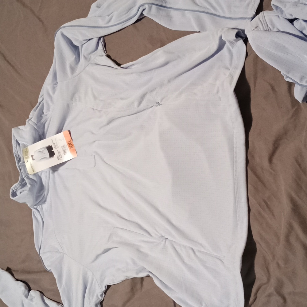 Blue 1/4 Zipper Long Sleeve Sport Top